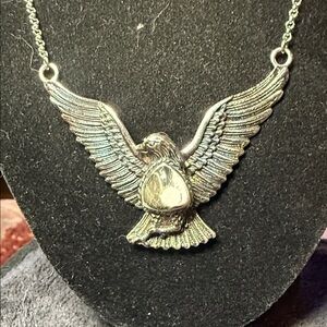 Sterling Silver Eagle Necklace | White Buffalo Stone | 24g | Thailand